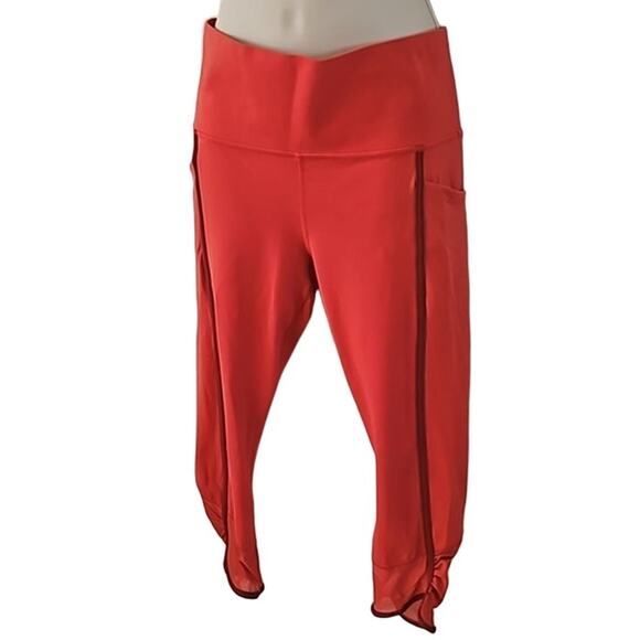 Athleta Women's High-Rise Crop Leggings w/ Mesh Panels - Size M Watermelon - Picture 6 of 9